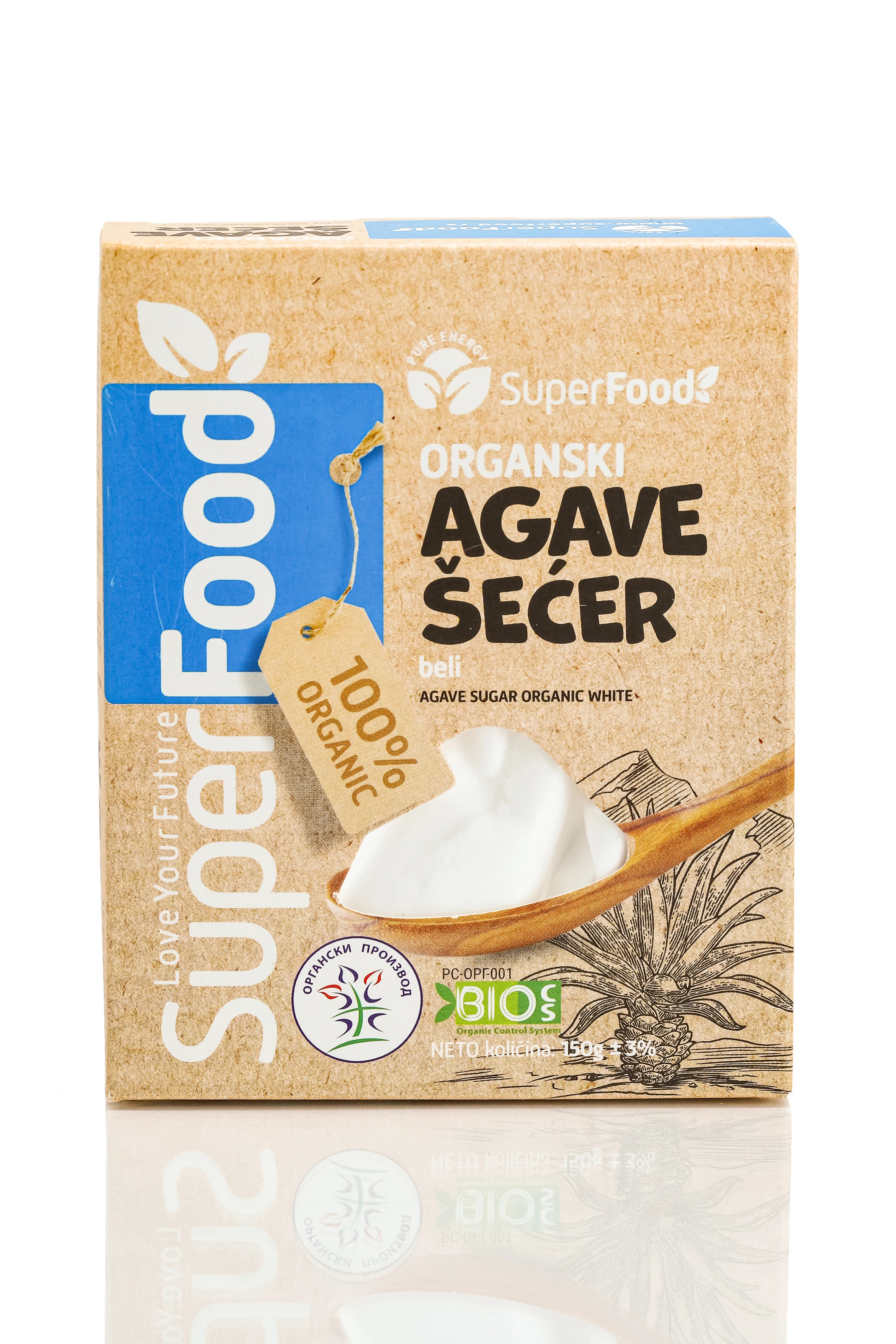 Šećer beli od agave (organski proizvod) 150 g Superfood